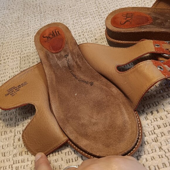 Sofft women's cardinal red suede leather adjustable slide sandals sz 8 Medium - Picture 11 of 15